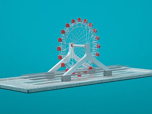 C4D-天津之眼摩天轮建模-动画合成