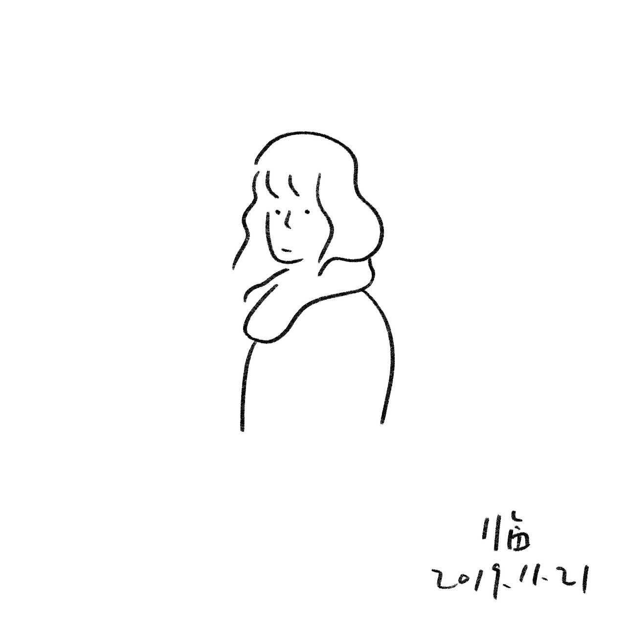 临摹yunagaba简笔人物画用极简线条勾勒头像