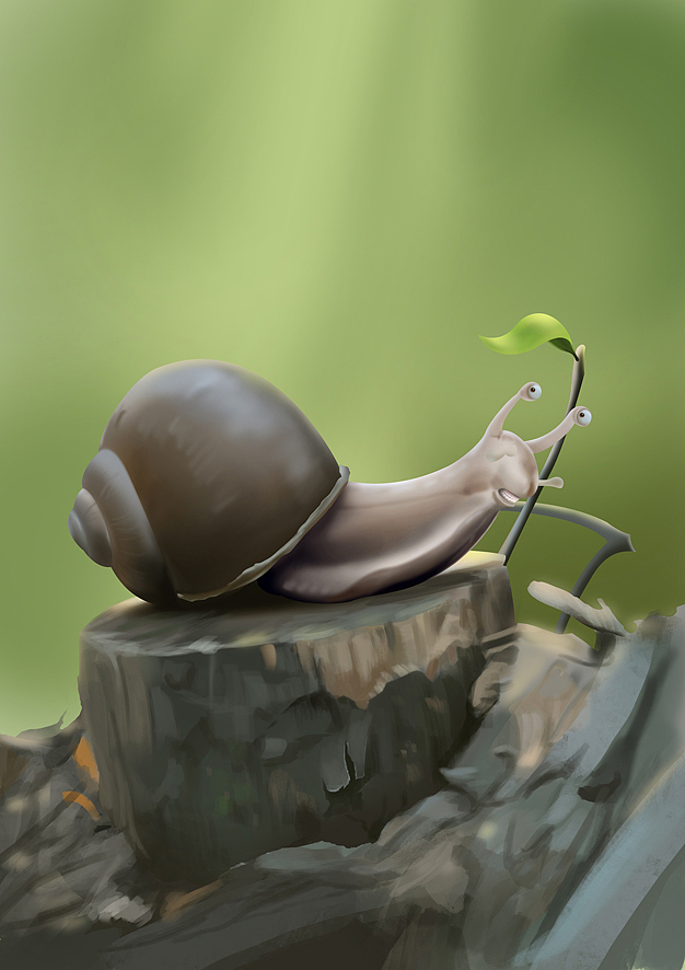 《snail》写实插图分享过程(图ZMTc4ODMzMjQ=) - 商业插画 - 站酷设计师恶奔BEN原创素材 - 站酷ZCOOL