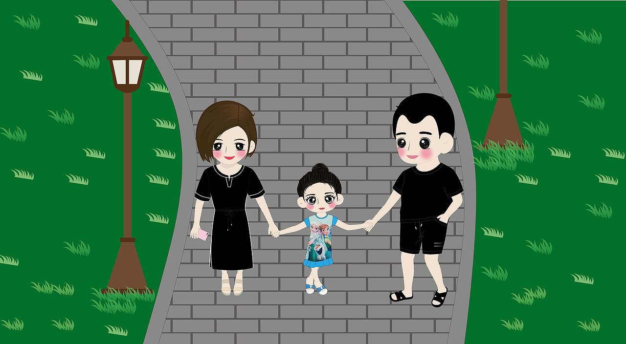 晚饭后公园散步