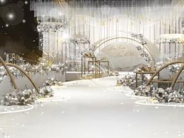 唯美香槟色 3D婚礼设计