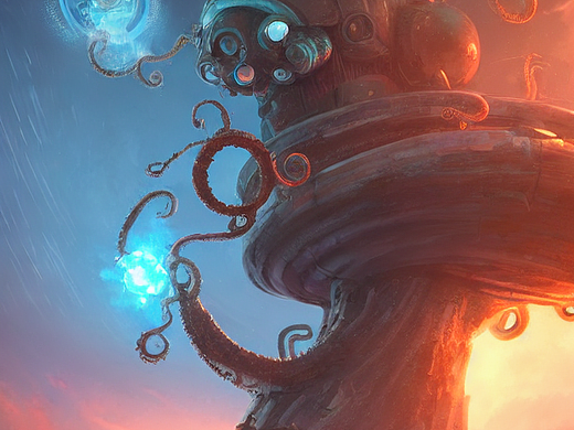 #AI创作实验室#克鲁神话太空章鱼（个人主页-ZNjIzNTQ3MzI=） - AI作品 - 站酷设计师米卡洛原创素材 - 站酷ZCOOL