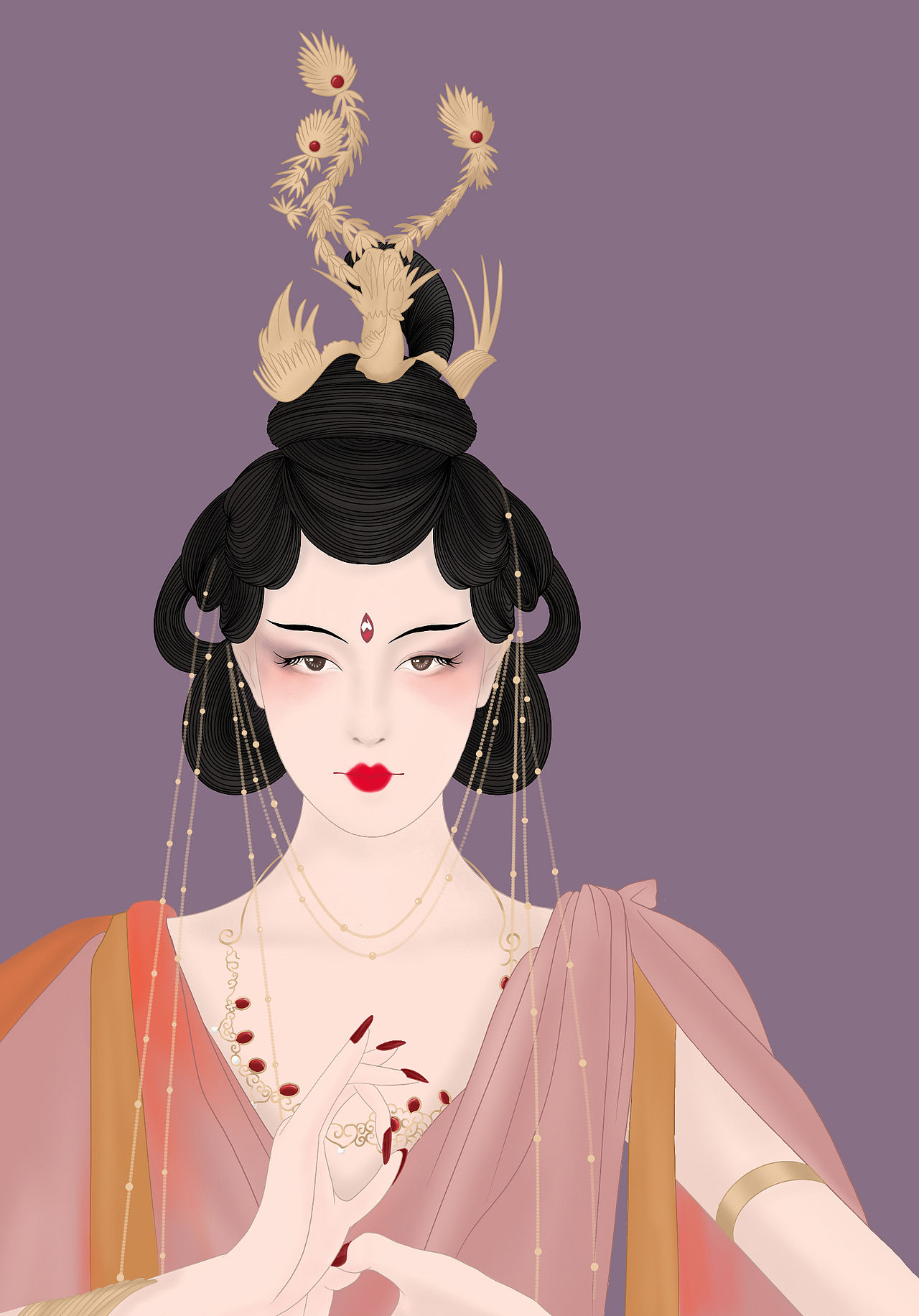 华籍美人图习作|插画|创作习作|杨葱头儿_原创作品-站酷zcool