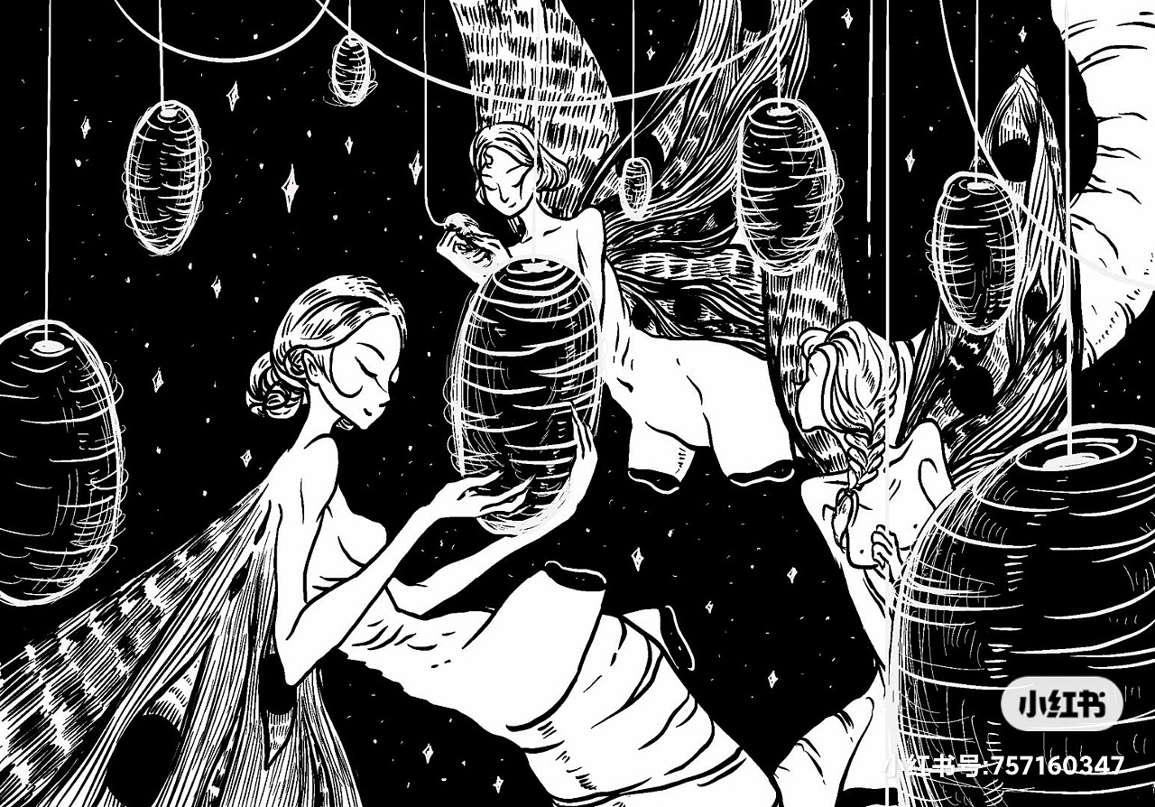 星空系列黑白线稿(一)