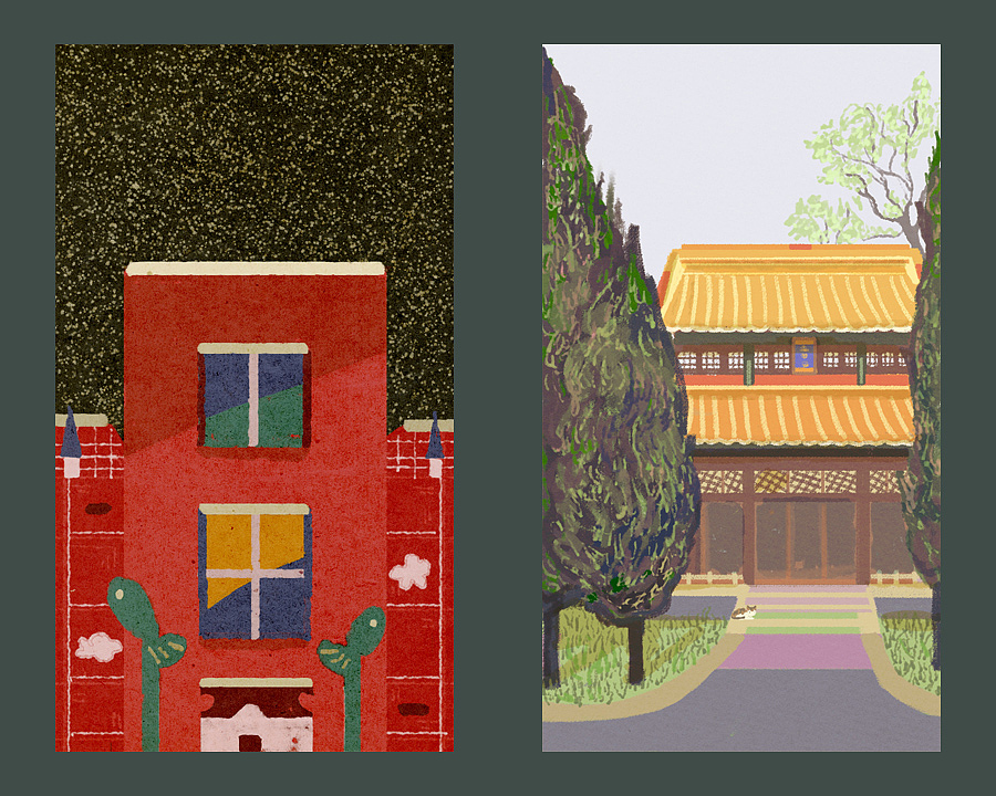 这一组的主题是平面,右边这张是我们学校岳麓书院中的一个楼