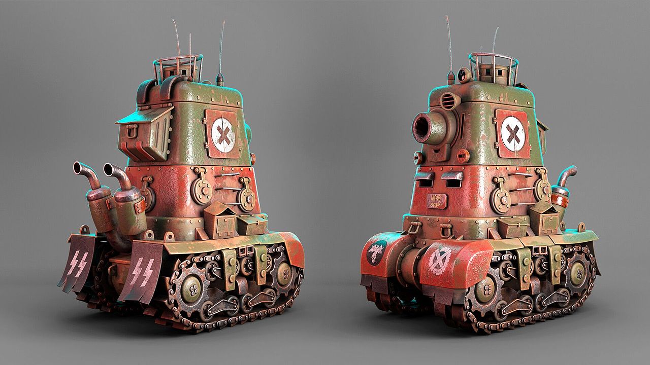 合金弹头坦克临摹