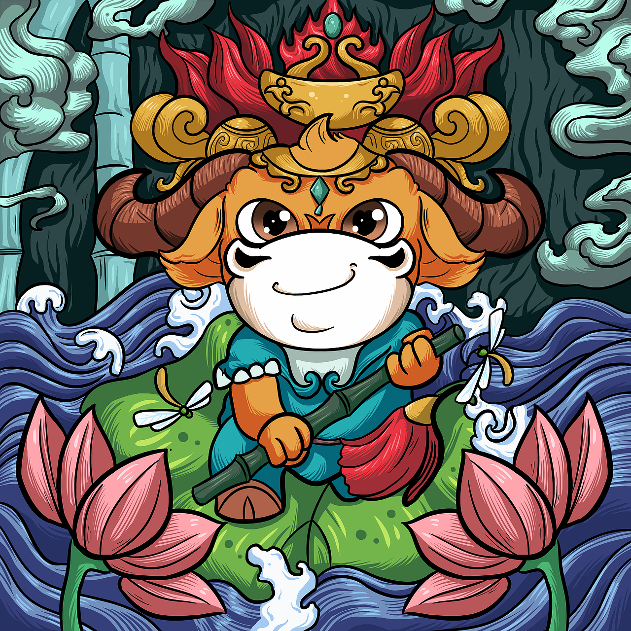 國(guó)潮風(fēng)十二生肖 X KAGE（圖ZMjA3MTI1MTI4） - 商業(yè)插畫(huà) - 站酷設(shè)計(jì)師一KAGE一原創(chuàng)素材 - 站酷ZCOOL