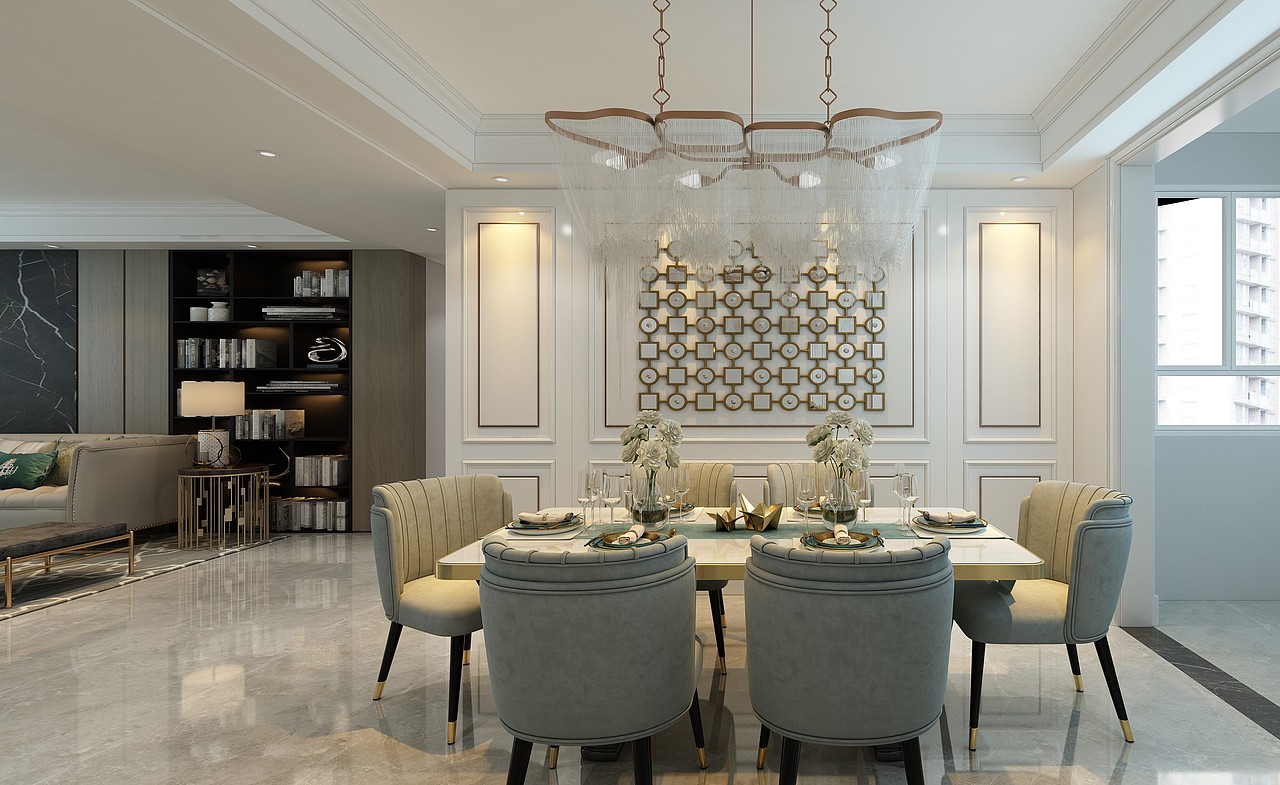 济南漫山麓府175㎡现代轻奢美式装修案例—AMA国际装饰