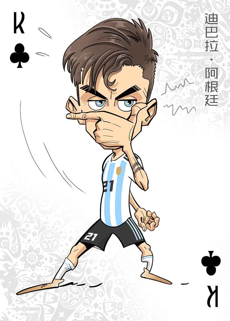 世界杯杯球星漫画扑克设计（图ZMTE5Mjg0MTgw） - 商业插画 - 站酷设计师尚亚努扎伊原创素材 - 站酷ZCOOL