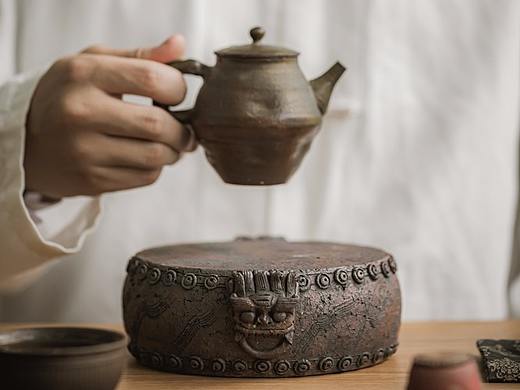 器十二作品龙九子椒图石鼓壶承纯手工干泡台老砖小茶台