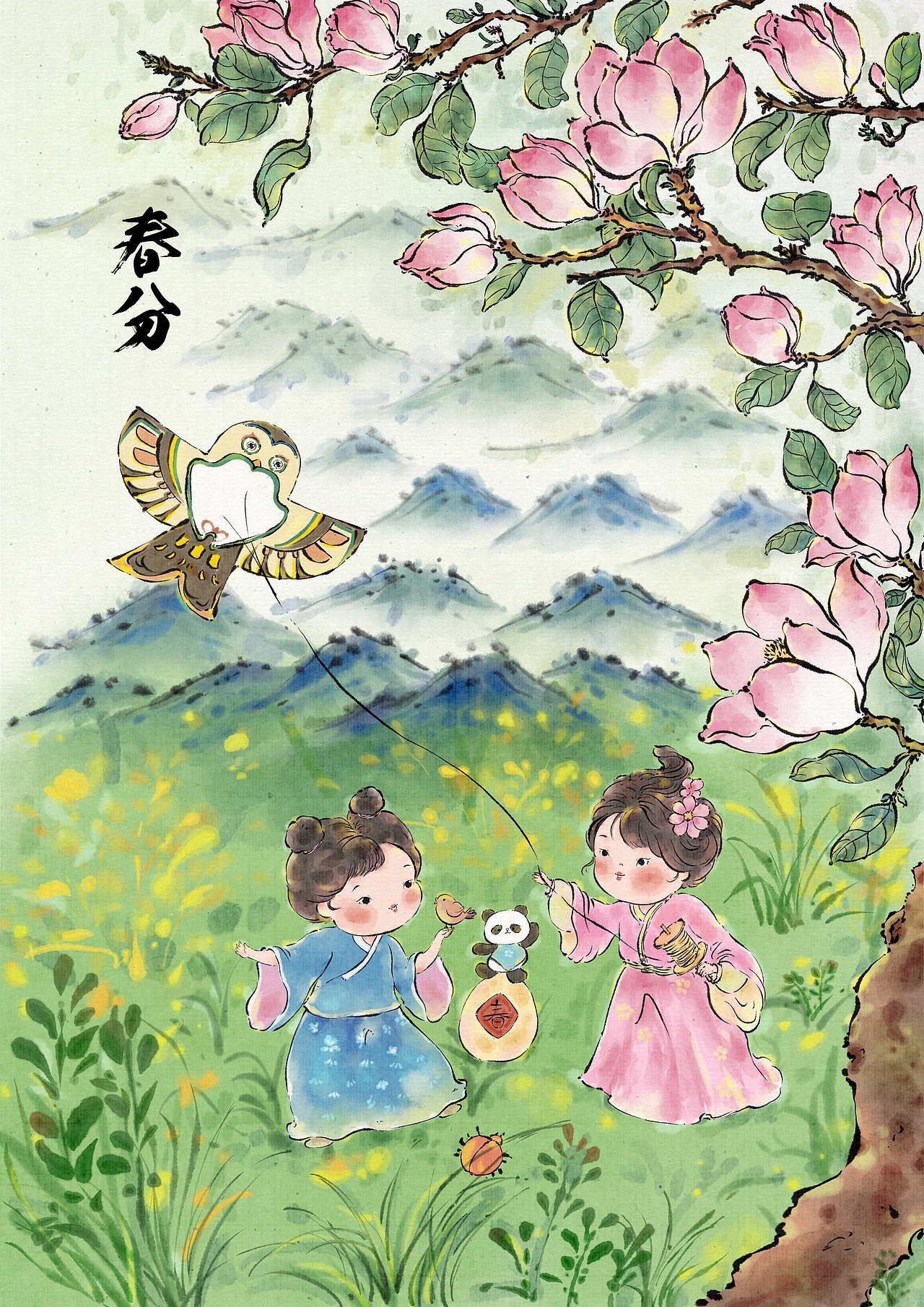 二十四节气-春（图ZMzY5MzY4NDU2） - 商业插画 - 站酷设计师舒画Zilvia原创素材 - 站酷ZCOOL