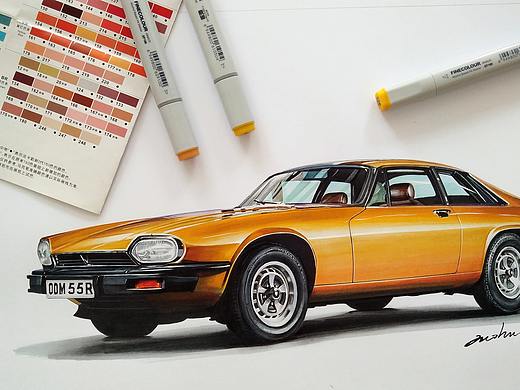 汽车手绘 Jaguar xj-s （1976）