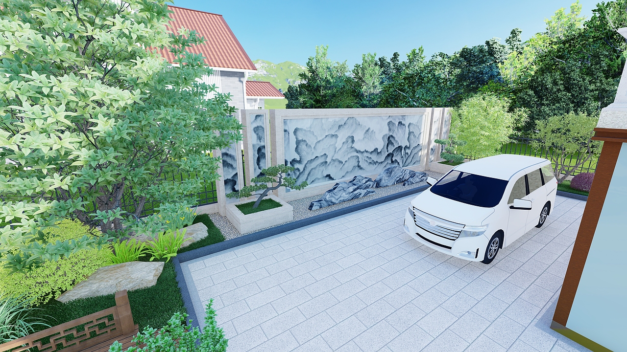 乡村别墅庭院景观设计分享（图ZMzYwNzc3NjQw） - 景观设计 - 站酷设计师度势营造景观设计原创素材 - 站酷ZCOOL