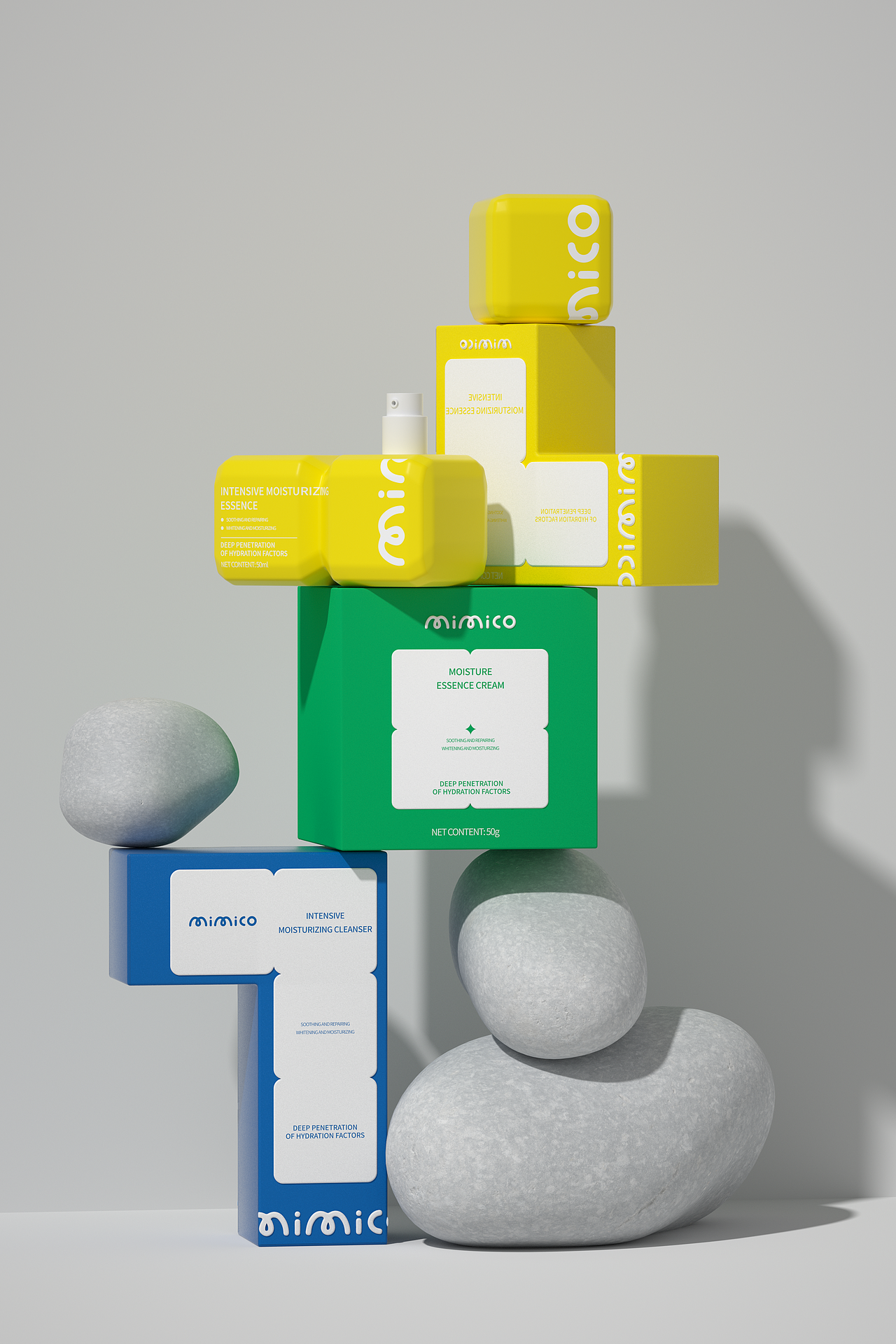 MIMICO魔方积木包装设计产品设计护肤品设计品牌设计（图ZMzk0MzQ2NDA4） - 包装 - 站酷设计师投以木瓜品牌设计原创素材 - 站酷ZCOOL