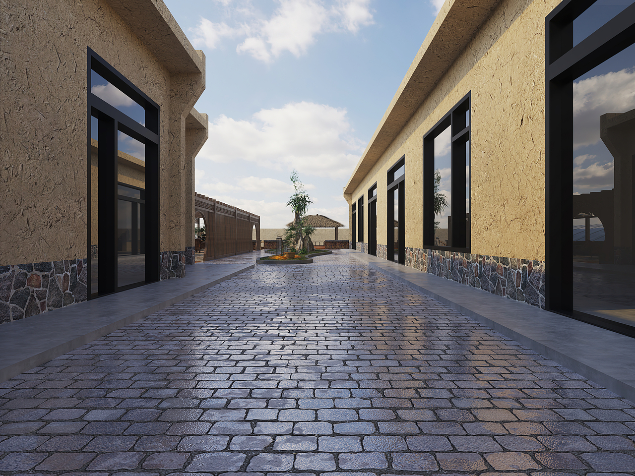 民宿景观庭院（图ZMjk3OTI2NzY0） - 景观设计 - 站酷设计师轩晨空间表现原创素材 - 站酷ZCOOL