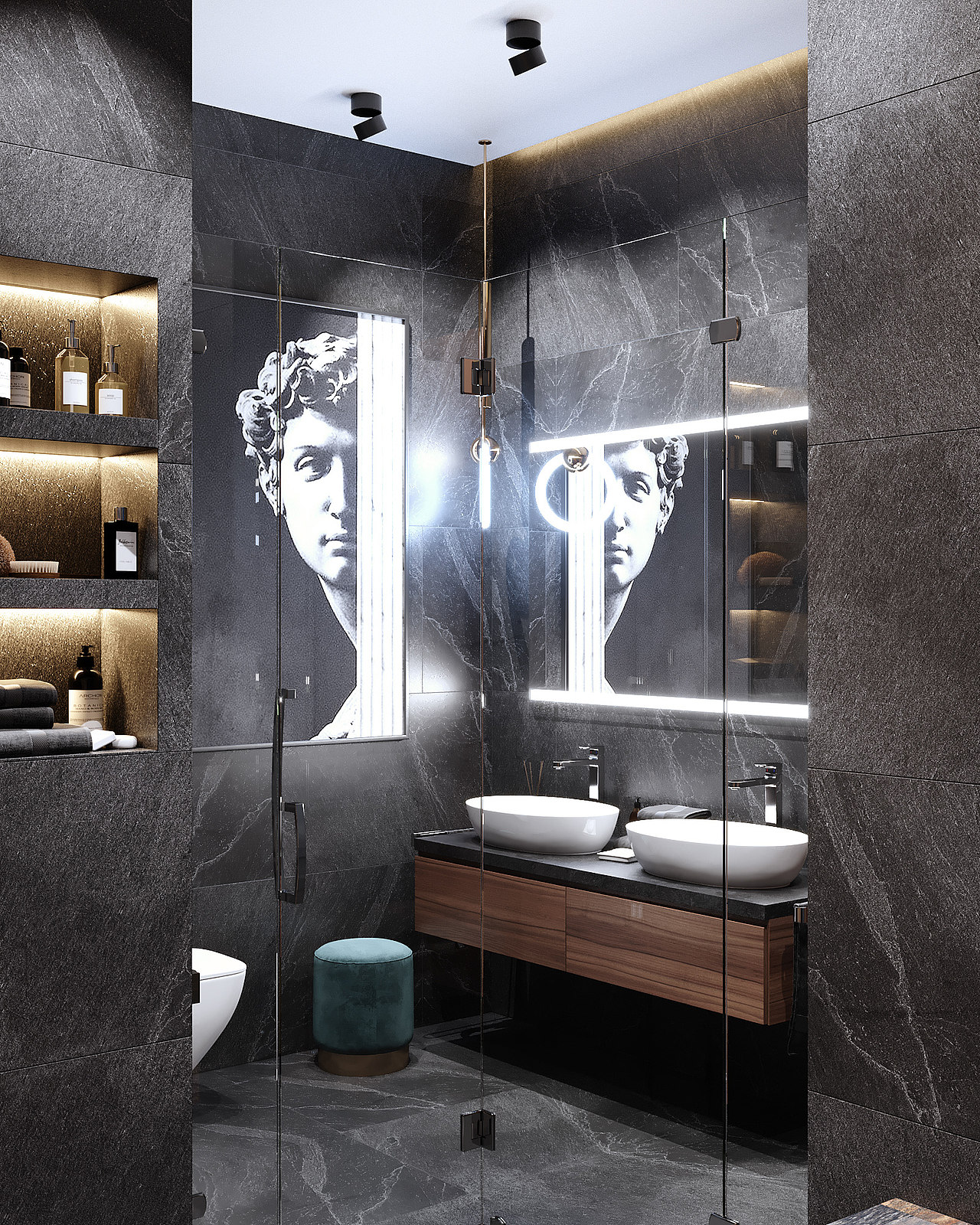 高级灰蓝调公寓