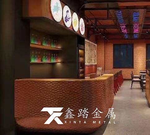 纯手工锻造锤纹肌理造型接待台、不锈钢吧台