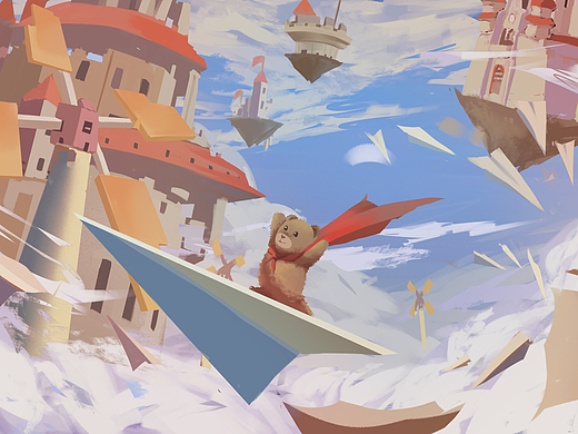 童年的纸飞机插画-儿童插画360060天前饥荒同人插画-创作习作40087天