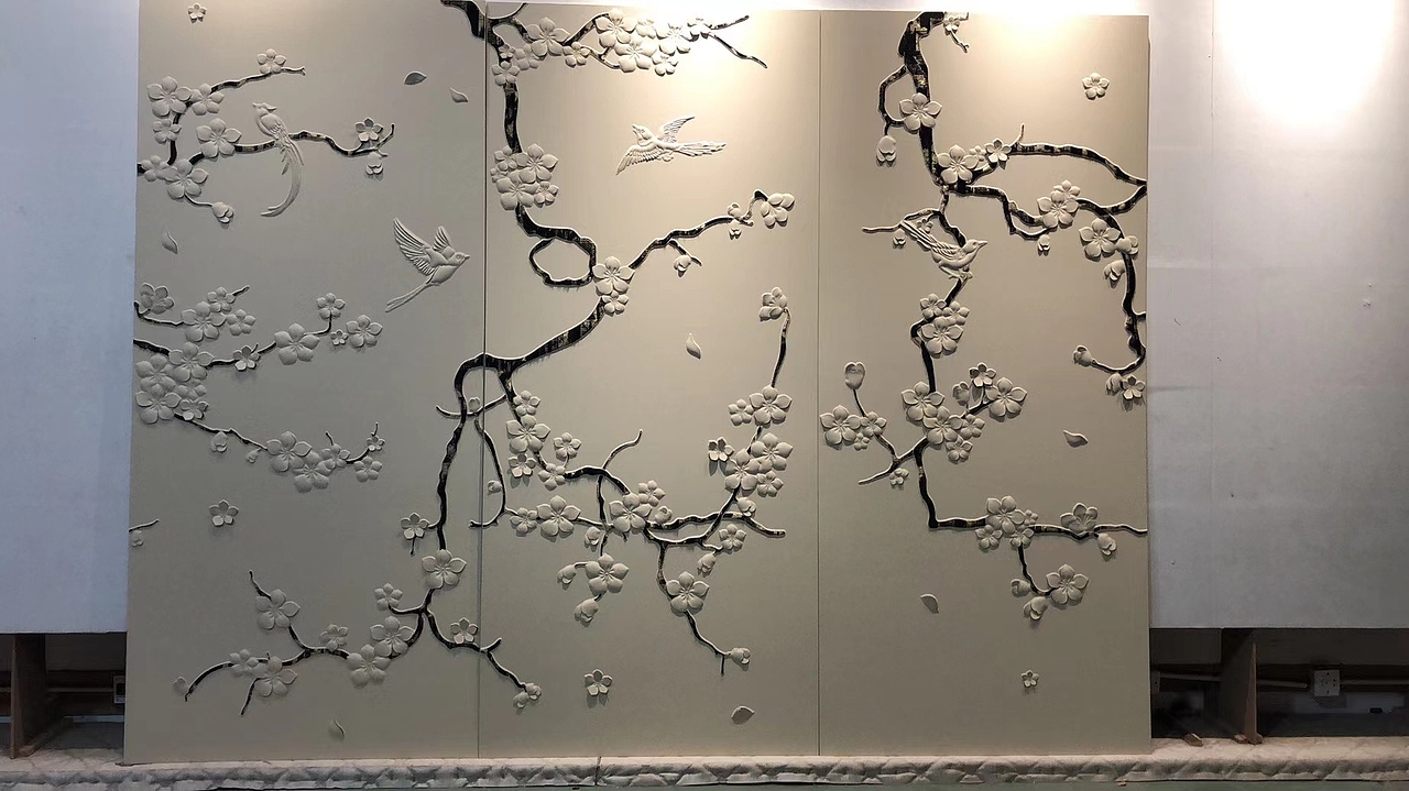 皮雕刺绣背景墙硬包软包立体装裱客厅沙发卧室背景墙