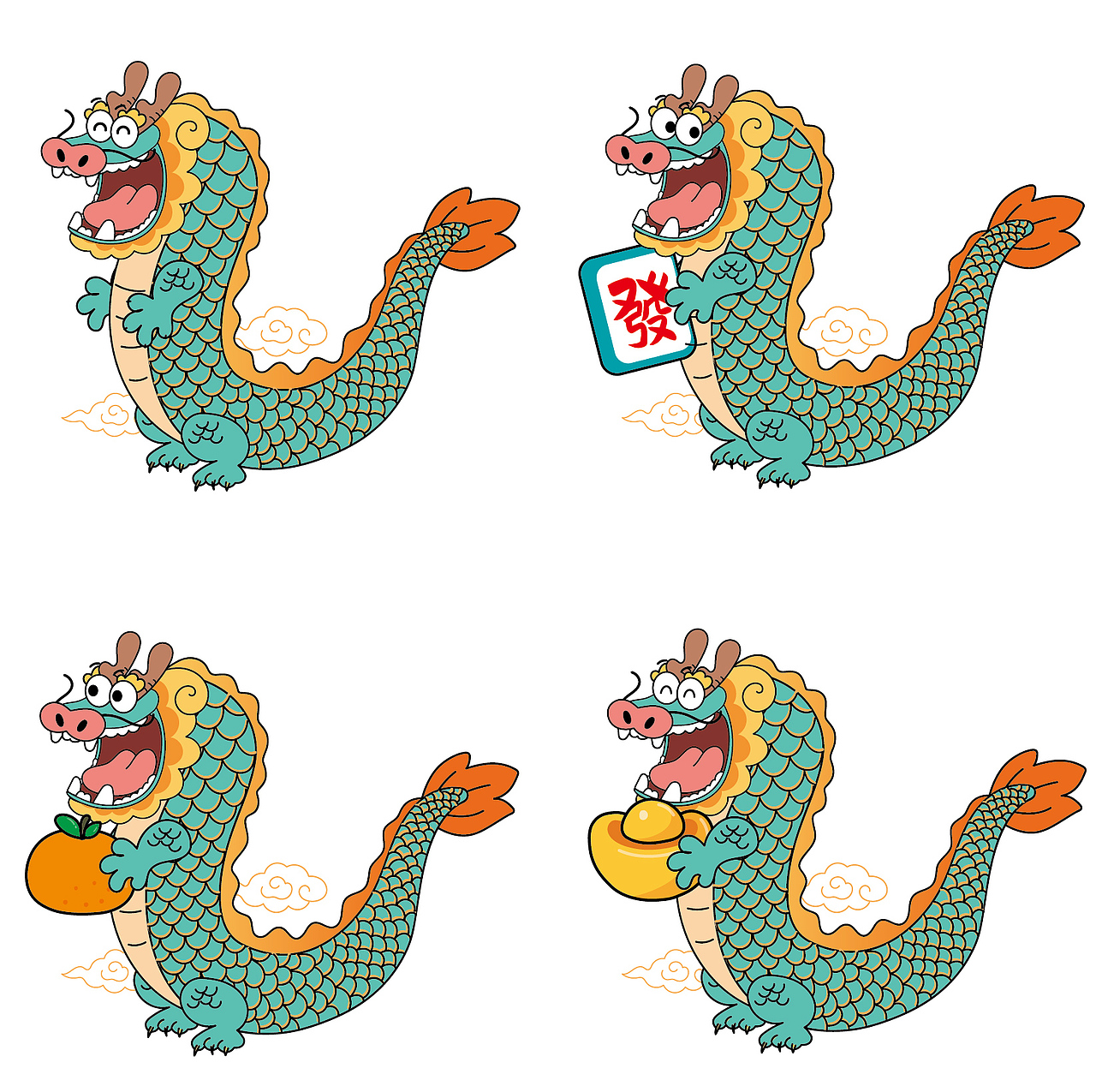 哈哈龙卡通可爱插画设计贴纸