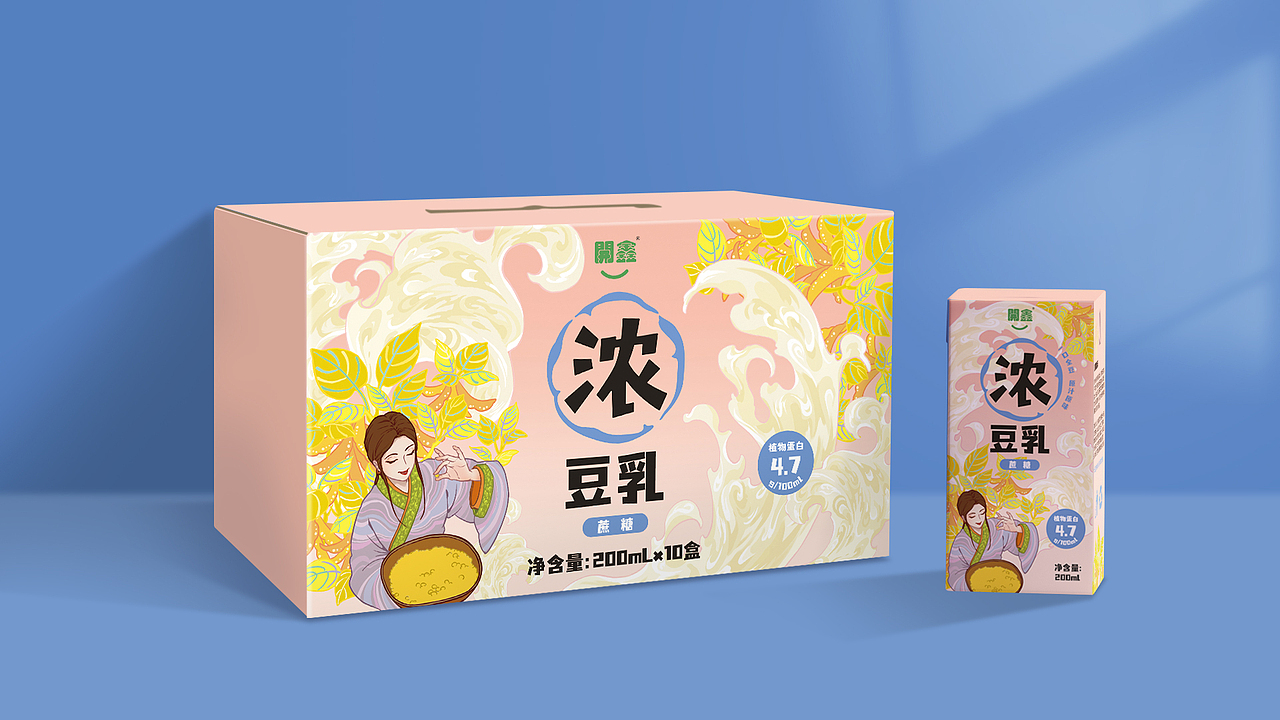 开鑫豆乳包装设计 | 香浓自然派（图ZMzUyMDEyNDMy） - 包装 - 站酷设计师雨里原创素材 - 站酷ZCOOL