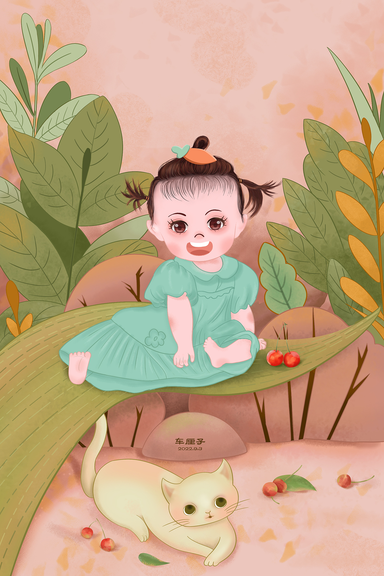 儿童漫画插画、场景设定、壁纸、海报