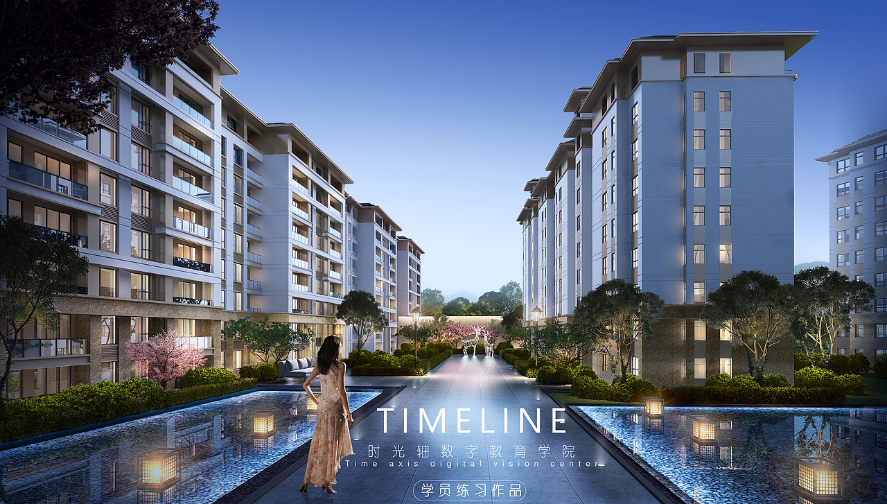时光轴-建筑表现九期-案例练习（图ZMzA0NTczNjQ0） - 建筑/空间 - 站酷设计师时光轴杨老师原创素材 - 站酷ZCOOL
