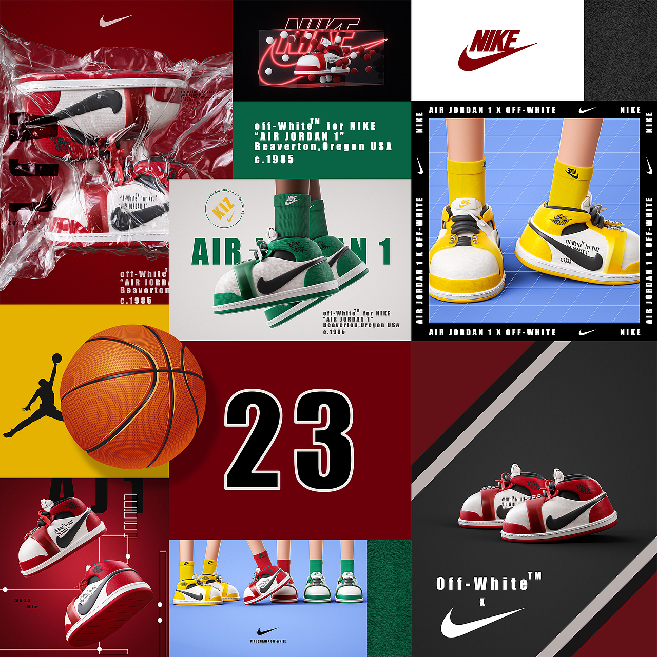 Air Jordan 1 x OFF-WHITE（图ZMzAzMzg1OTY0） - 其他三维 - 站酷设计师谢黄堡kk原创素材 - 站酷ZCOOL