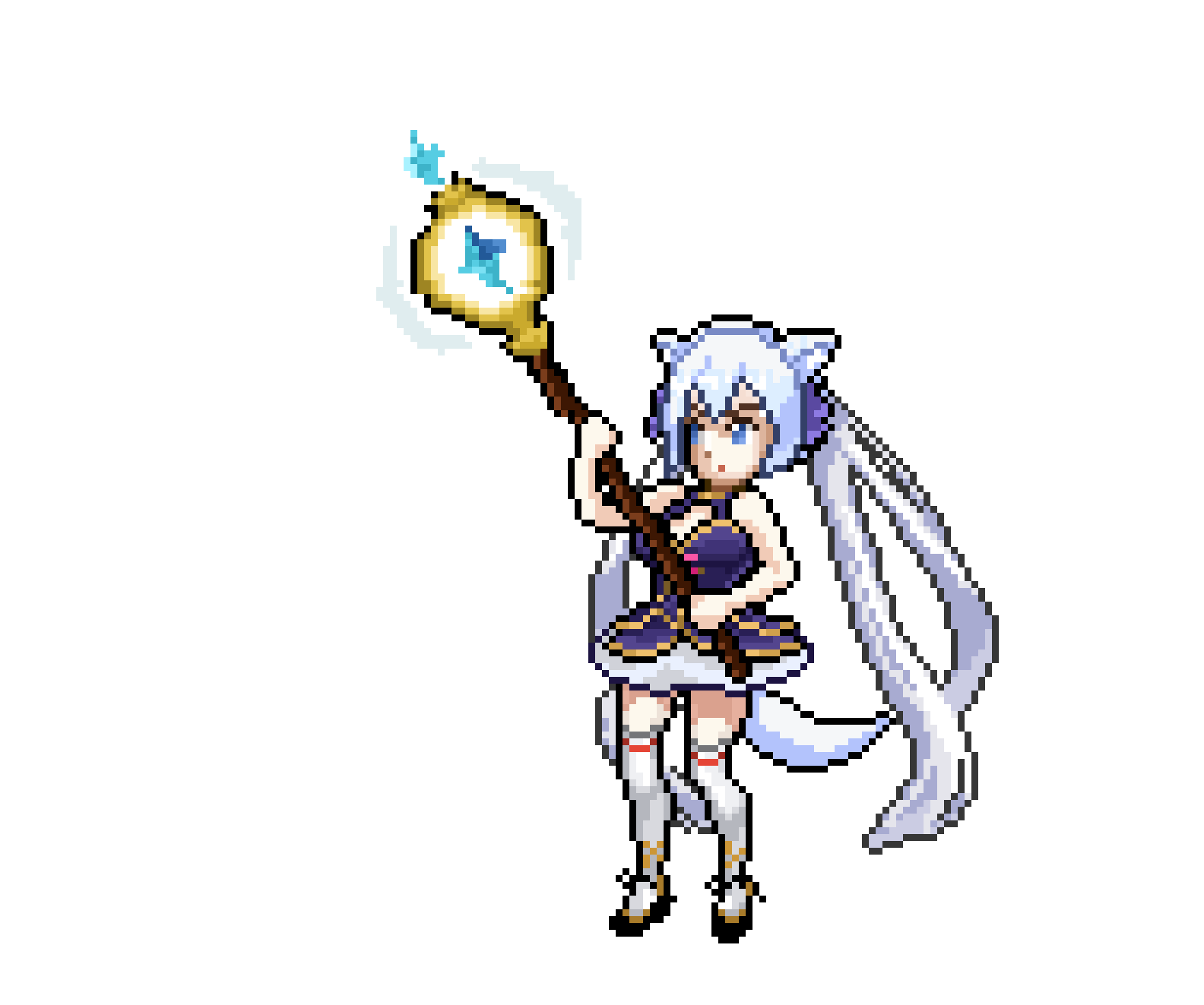 像素动画，魔法少女像素画，剑与魔法像素画，像素角色