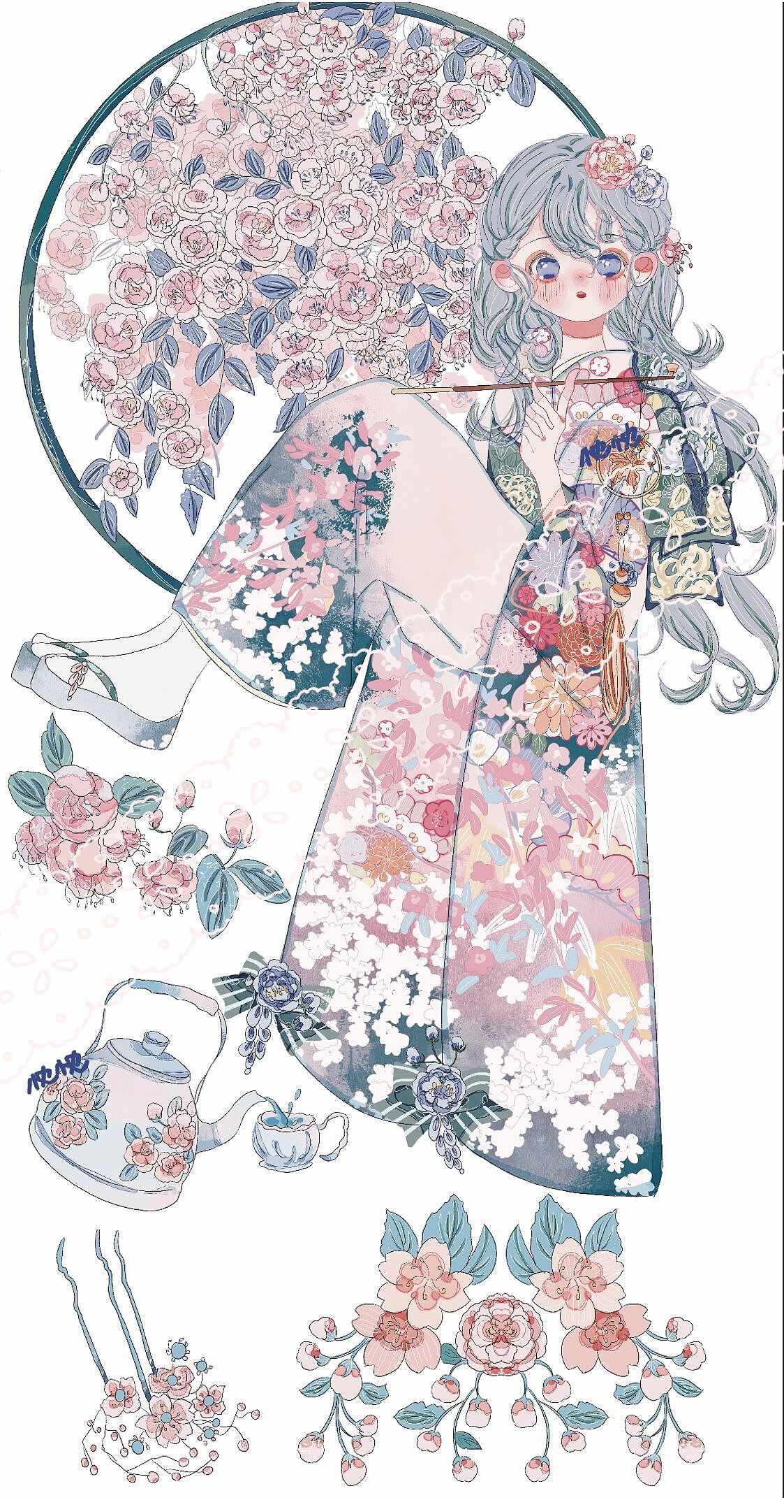 繁花（图ZMzE0MzA0NzQ0） - 商业插画 - 站酷设计师陈忱忱原创素材 - 站酷ZCOOL