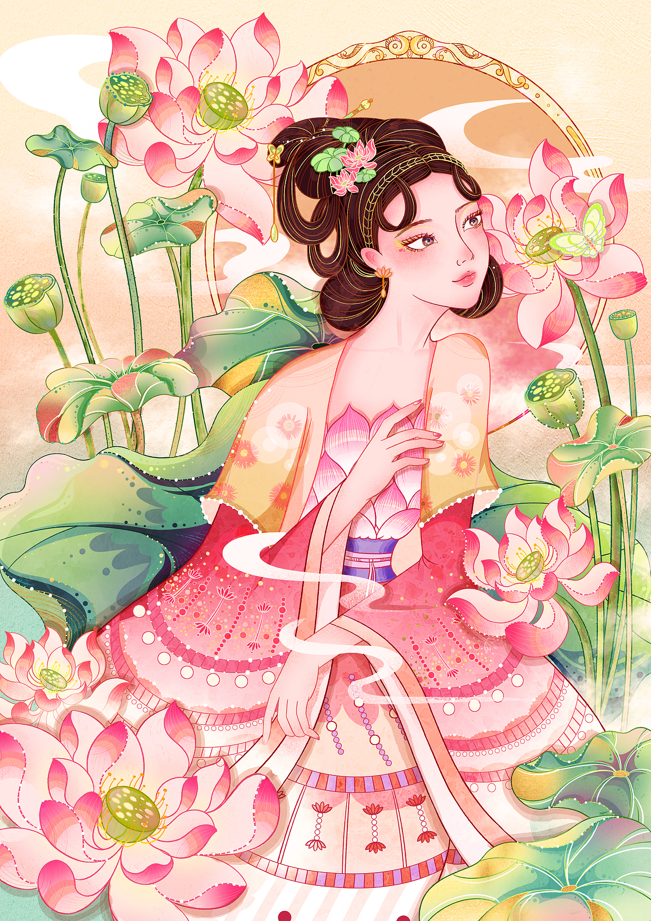 十二花神系列插画 | 合集（图ZMzI3NTU3NDY0） - 创作习作 - 站酷设计师王莲花儿原创素材 - 站酷ZCOOL