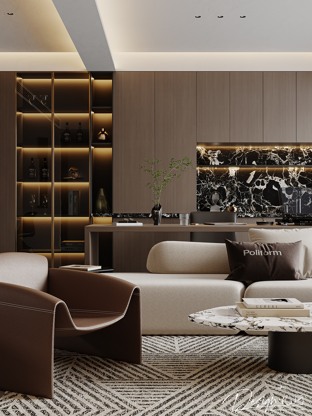 几何空间视觉表现 | 融创淮河一号现代客餐厅