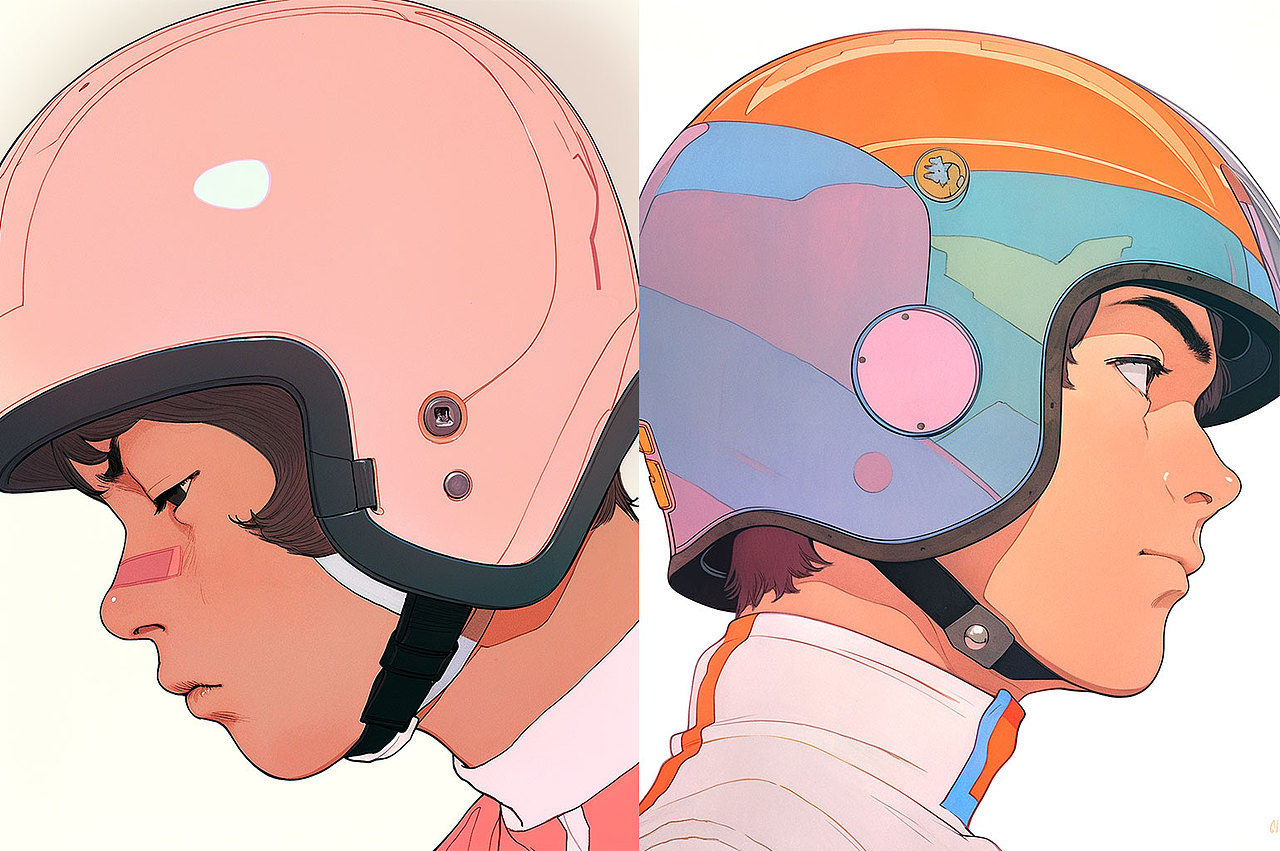 复古机车男头（图ZMzQyNjY4MTE2） - 商业插画 - 站酷设计师小土豆桑原创素材 - 站酷ZCOOL