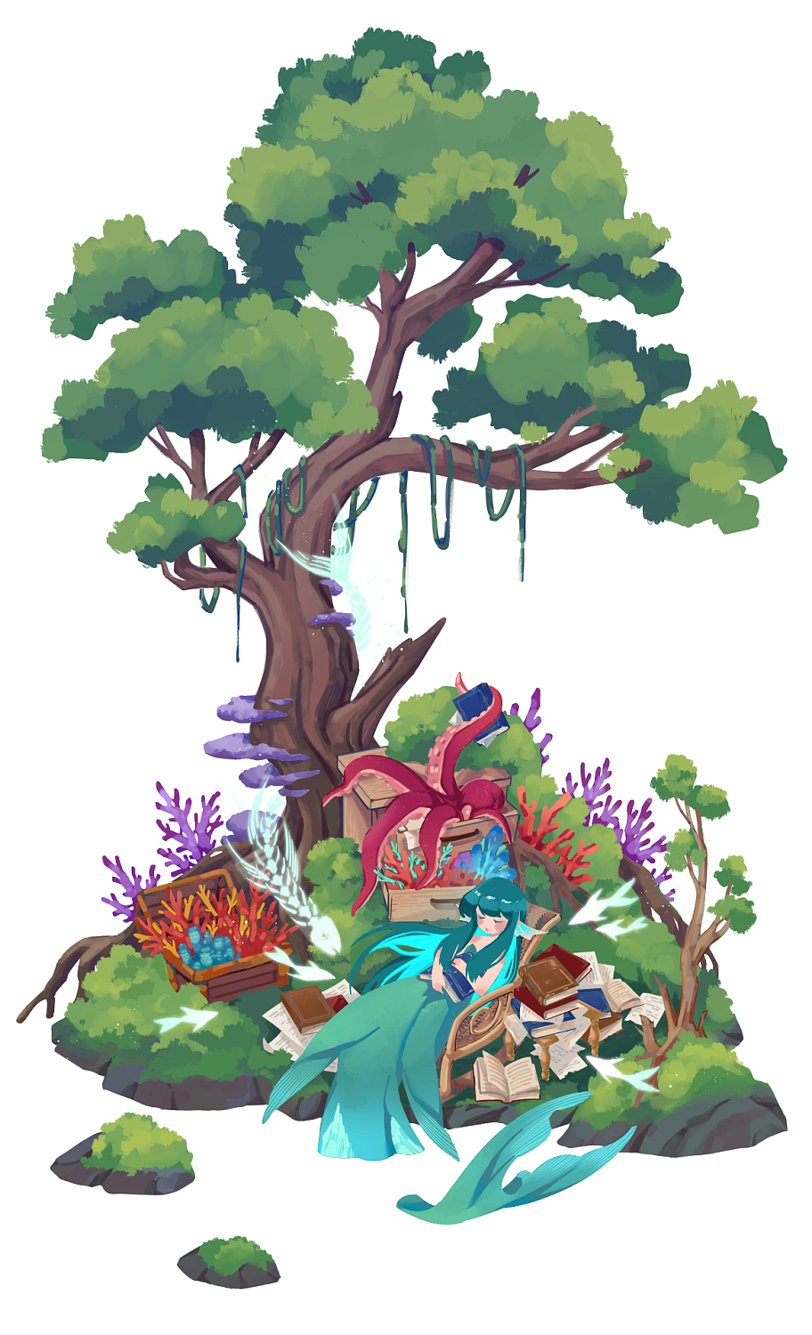 【TA的小岛】原创插画（图ZMzMwNTU0OTA0） - 创作习作 - 站酷设计师coin五毛原创素材 - 站酷ZCOOL