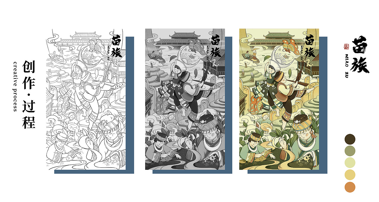 少数民族插画| 国风系列插画（图ZMzQ2MjczODQw） - 商业插画 - 站酷设计师梵米诗原创素材 - 站酷ZCOOL