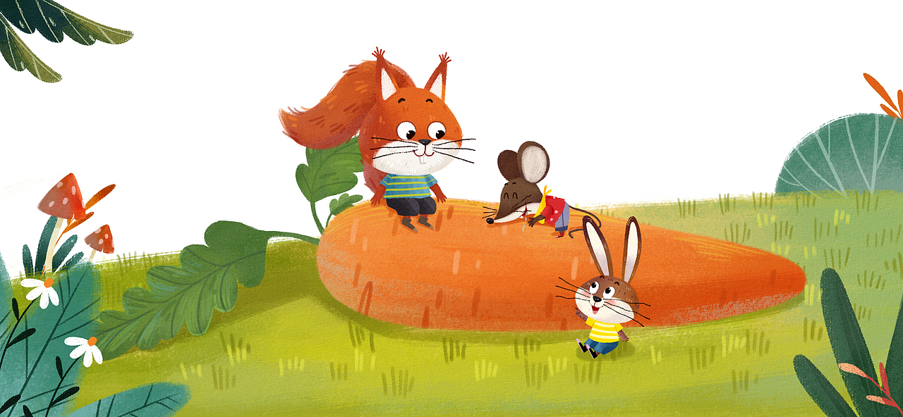 A Big Carrot（圖ZMzM1NzQzMzYw） - 繪本 - 站酷設(shè)計(jì)師爬行的胖鳥兒原創(chuàng)素材 - 站酷ZCOOL