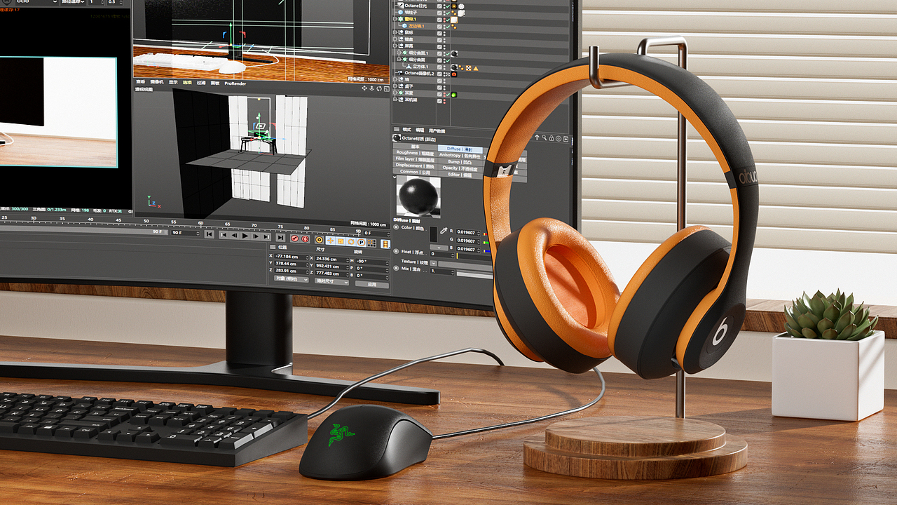 耳机-产品渲染（图ZMzE0NzU4NTM2） - 产品 - 站酷设计师孤独时代的橘猫原创素材 - 站酷ZCOOL