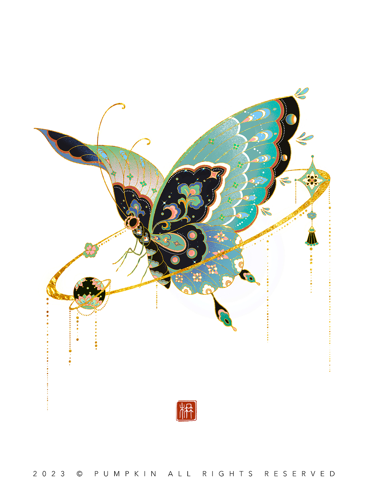 2023·敦煌｜四季复古插画系列合集（图ZMzU5MTU2NTE2） - 艺术插画 - 站酷设计师方楠Pumpkin原创素材 - 站酷ZCOOL