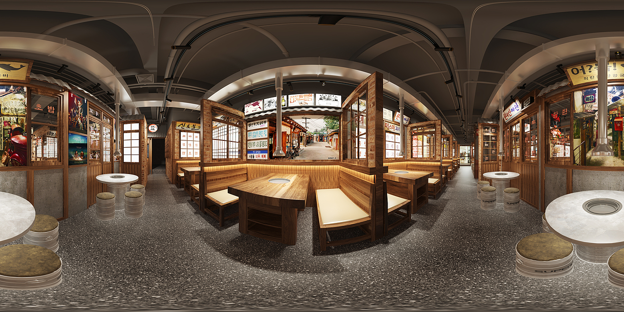 韩式烤肉店全景效果图（图ZMzA3NTc0ODM2） - 建筑/空间 - 站酷设计师室内效果图古古原创素材 - 站酷ZCOOL