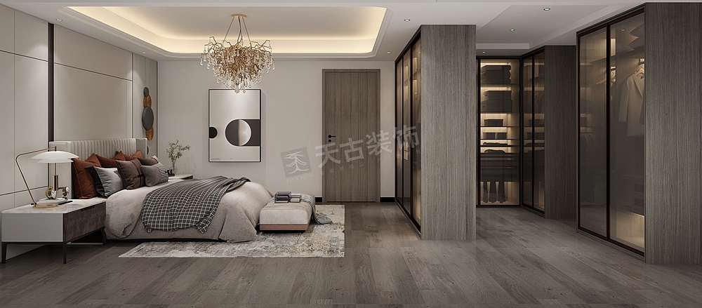 龙湖舜山府装修,叠拼别墅轻奢风格设计,天古设计师赵耀