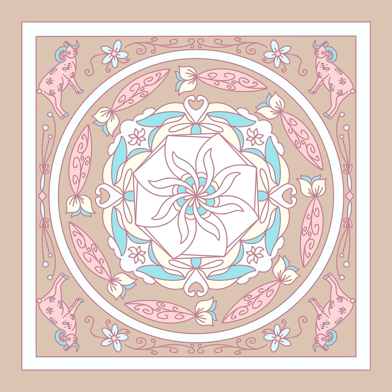 十二生肖系列丝巾原创图案原创设计(8)羊