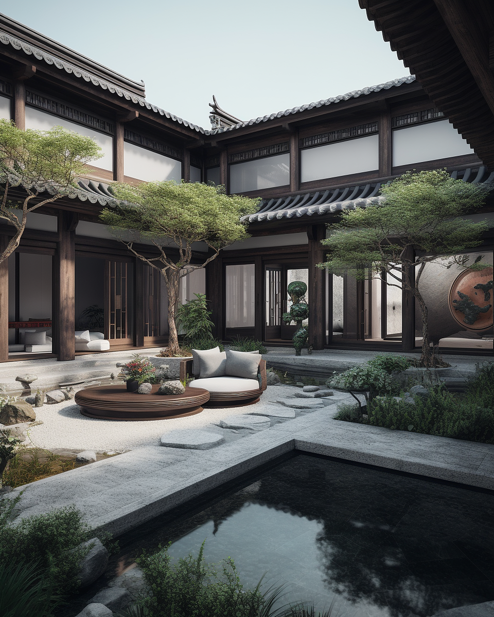 Ai创意美学|新中式庭院设计