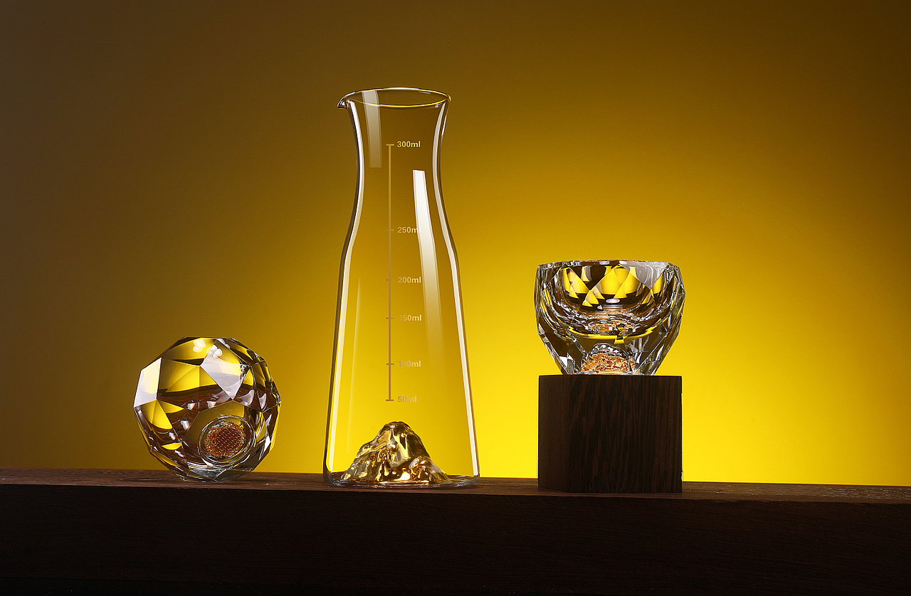 钻石切割水晶白酒杯  白酒杯拍摄