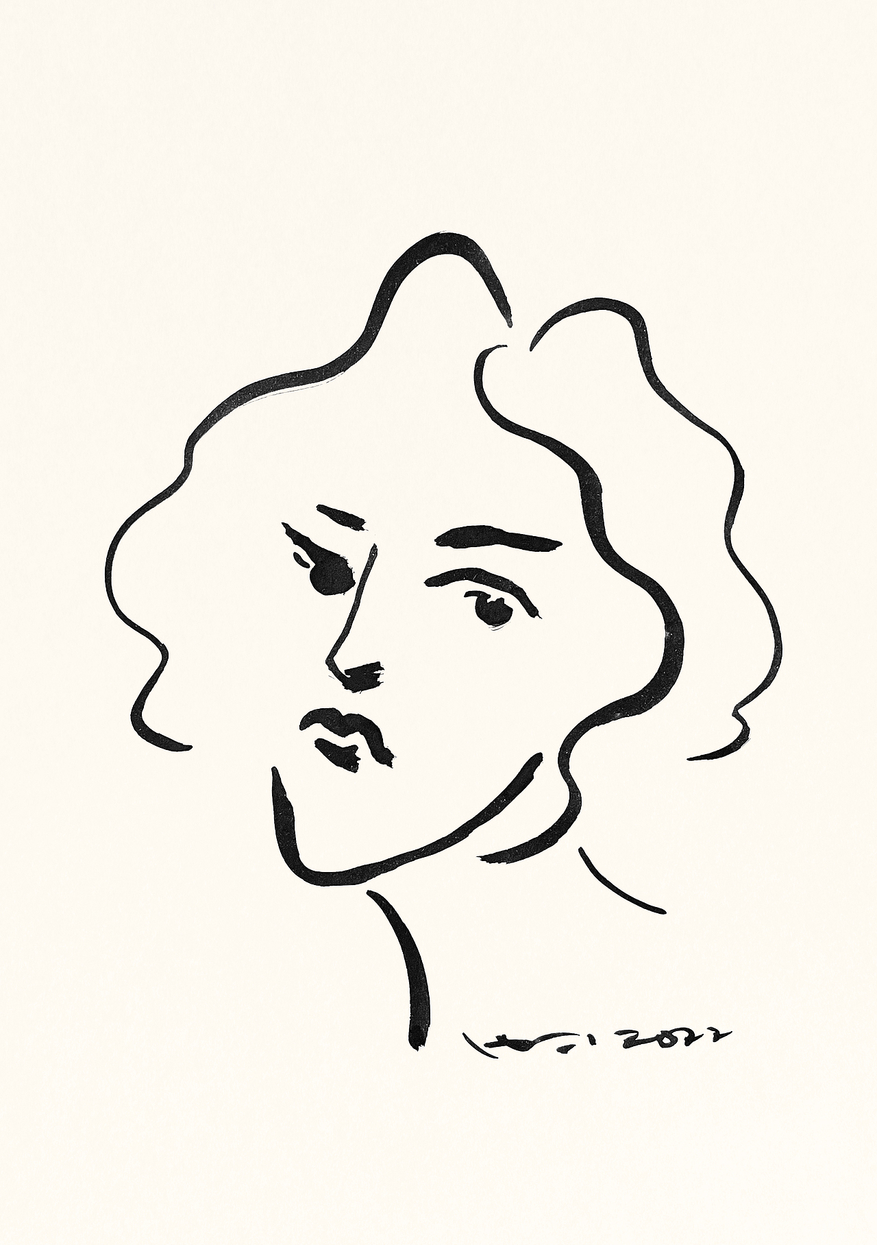 手绘头像简笔线条