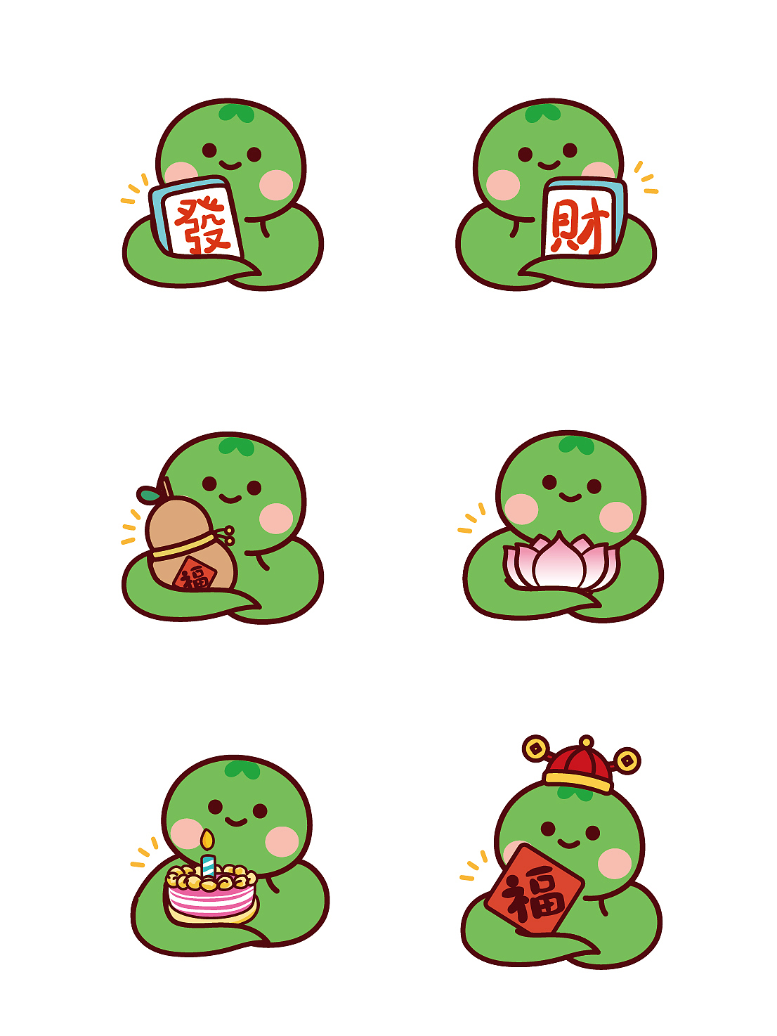 小青蛇IP表情包插画卡通形象设计