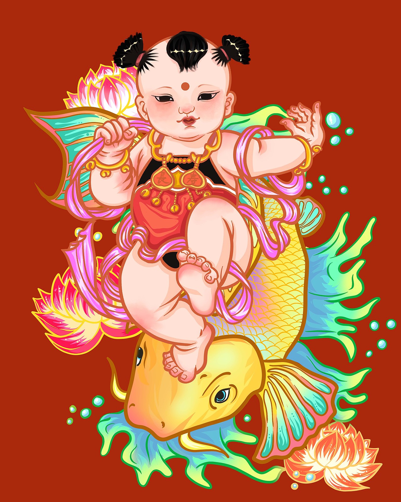 传统年画娃娃设计