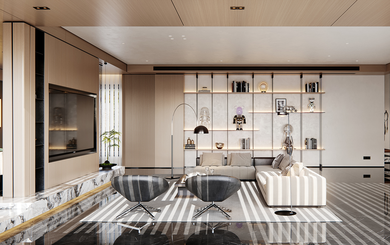 现代挑空别墅（图ZMzI5NDU4MzI4） - 家装设计 - 站酷设计师痞老蟹原创素材 - 站酷ZCOOL