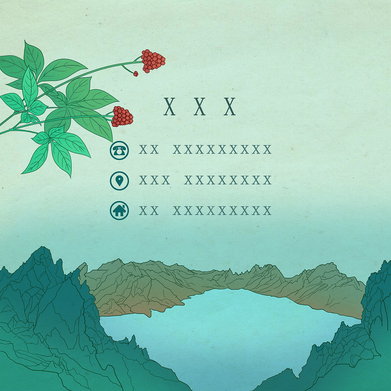 线性新中式插画头像+封面