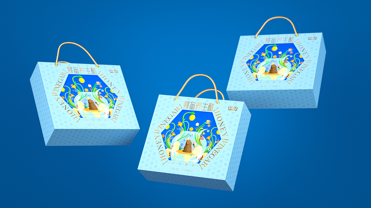 恒顺蜂蜜养生醋饮礼盒包装设计（图ZMzU0NDE5MjU2） - 商业插画 - 站酷设计师伊夏yishaer原创素材 - 站酷ZCOOL