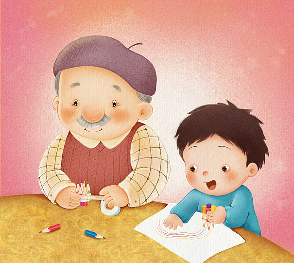 《摳門的爺爺》兒童故事插圖（圖ZMzI2NzA1OTky） - 兒童插畫 - 站酷設(shè)計師方心立原創(chuàng)素材 - 站酷ZCOOL
